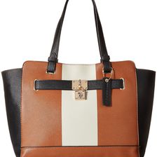 U.S. POLO ASSN. Robinson East/West Tote Cognac/Stripe