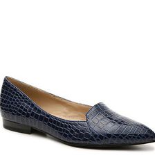 Incaltaminte Femei Bellini Flora Flat Navy Crocodile Faux Patent Leather