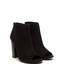 Incaltaminte Femei CheapChic Not A Peep Faux Nubuck Booties Black