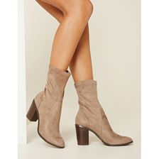 Incaltaminte Femei Forever21 Faux Suede Ankle Booties Taupe