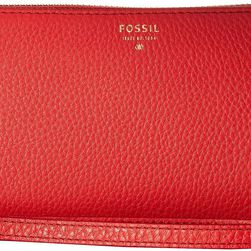 Fossil Sydney Large Zip Clutch Tomato