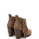 Incaltaminte Femei CheapChic Ride A Cowgirl Fringed Chunky Booties Taupe