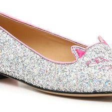 Charlotte Olympia Kitty Ballerinas FANTASY SILVER/ROSE QUARTZ