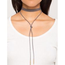 Bijuterii Femei CheapChic Stella Suede Wrap Choker Gray