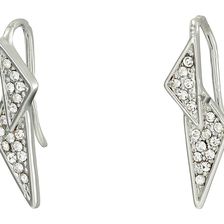 Rebecca Minkoff Crystal Pave Double Triangle Earrings Rhodium/Crystal