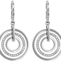 Michael Kors Concentric Circle Silver-Tone Drop Earrings MKJ4157040 N/A