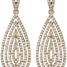Natasha Accessories Crystal Pave Drop Earrings ANTIQUE GOLD-CRYSTAL