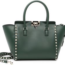Valentino Garavani Small Rockstud Bag DARK GREEN PLATINO