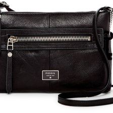 Fossil Dawson Leather Crossbody BLACK