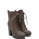 Incaltaminte Femei CheapChic Cool Combat Lace-up Lug Booties Taupe