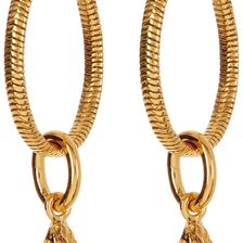 Diane von Furstenberg Dew Drop Chain Hoop Earrings GOLD