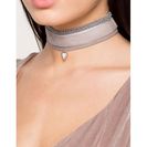Bijuterii Femei CheapChic Triangle Velvet Lace 3pc Choker Set Gray