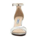Incaltaminte Femei Prada Metallic Leather Ankle Strap Sandal Silver