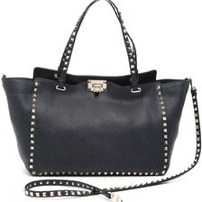 Valentino Garavani Medium Rockstud Tote Bag DEEP DENIM