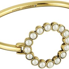 Marc Jacobs Pearl Dot Hinge Cuff Bracelet Cream/Antique Gold