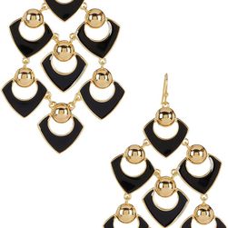 Trina Turk Chandelier Earrings GOLD PL-BLACK