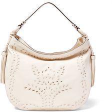 Ralph Lauren Jamie Perforated Leather Hobo Vanilla