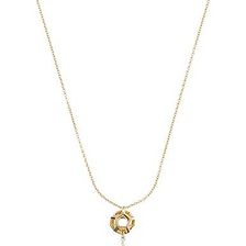 Rebecca Minkoff Open Cube Y Necklace 12K with Turquoise and Crystal