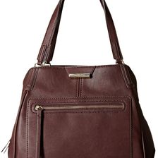 Nine West Just Zip It Large Shoulder Bag Mahogany