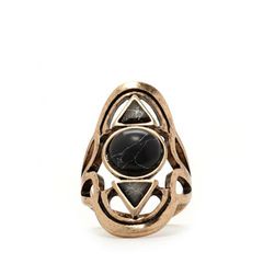 Bijuterii Femei Forever21 Faux Stone Ring Antique goldblack