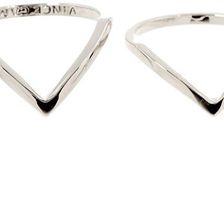 Vince Camuto Geo Tassel Multi Stack Ring Set RHODIUM