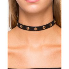 Bijuterii Femei CheapChic Haley B Eyelet Suede Choker Black