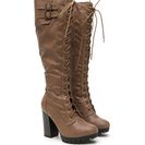 Incaltaminte Femei CheapChic Way Way Way Up Lace-up Lug Boots Taupe