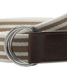 Cole Haan 38mm D-Ring Webbing Pinch Belt Maple Sugar/White