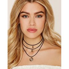 Bijuterii Femei Forever21 Faux Stone Necklace Set Antique goldblack