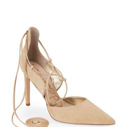 Incaltaminte Femei Sam Edelman Desert Nude Dayna Pointed Toe High Heel Lace Up Pumps Desert Nude