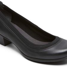 Rockport Total Motion Amy Pump Black Nubuck/Sparkle Suede