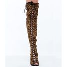 Incaltaminte Femei CheapChic Lace-up 4 Anything Stiletto Boots Leopard
