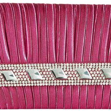 Jessica McClintock Lisa Satin Clutch Raspberry