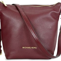 Michael Kors Bedford Leather Messenger Bag - Merlot N/A