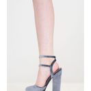 Incaltaminte Femei CheapChic 90s Baby Velvet Platform Chunky Heels Blue