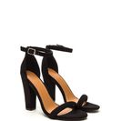 Incaltaminte Femei CheapChic Cushy Lifestyle Chunky Faux Suede Heels Black