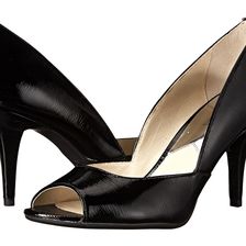 Michael Kors Nathalie Open Toe Black Patent Saffiano