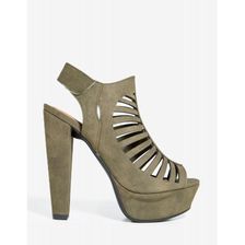 Incaltaminte Femei CheapChic 70s Caged Bootie Olive