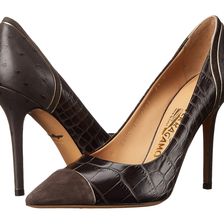 Salvatore Ferragamo Susi 100 Lux Graphite Cocco Shaghi