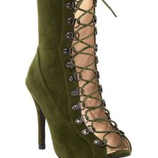 Incaltaminte Femei Chase Chloe Alanis Lace-Up Bootie OLIVE