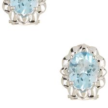 Savvy Cie Sterling Silver Blue Topaz Stud Earrings silver-blue