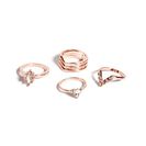 Bijuterii Femei GUESS Rose Gold-Tone Pave Geo Ring Set rose gold
