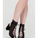 Incaltaminte Femei CheapChic Holey One Perforated Faux Suede Booties Black