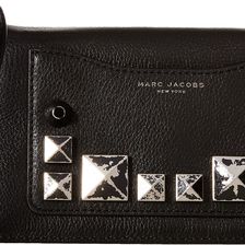 Marc Jacobs Recruit Chipped Studs Wallet Leather Strap Black