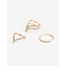 Bijuterii Femei CheapChic Double Up V Caged 3pc Ring Set Met Gold