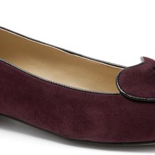 Trotters Cheyenne Merlot/Black Kid Suede/Faux Patent Piping and Bow