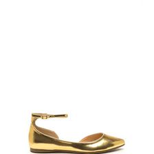 Incaltaminte Femei CheapChic Make It A Point Metallic Flats Gold