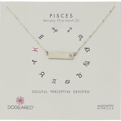 Dogeared Pisces Zodiac Bar Necklace Sterling Silver