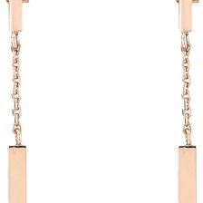 French Connection Rectangle Bar Drop Earrings Rose Gold
