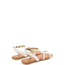 Incaltaminte Femei CheapChic Feet First Metallic Strap Sandals Whitegold